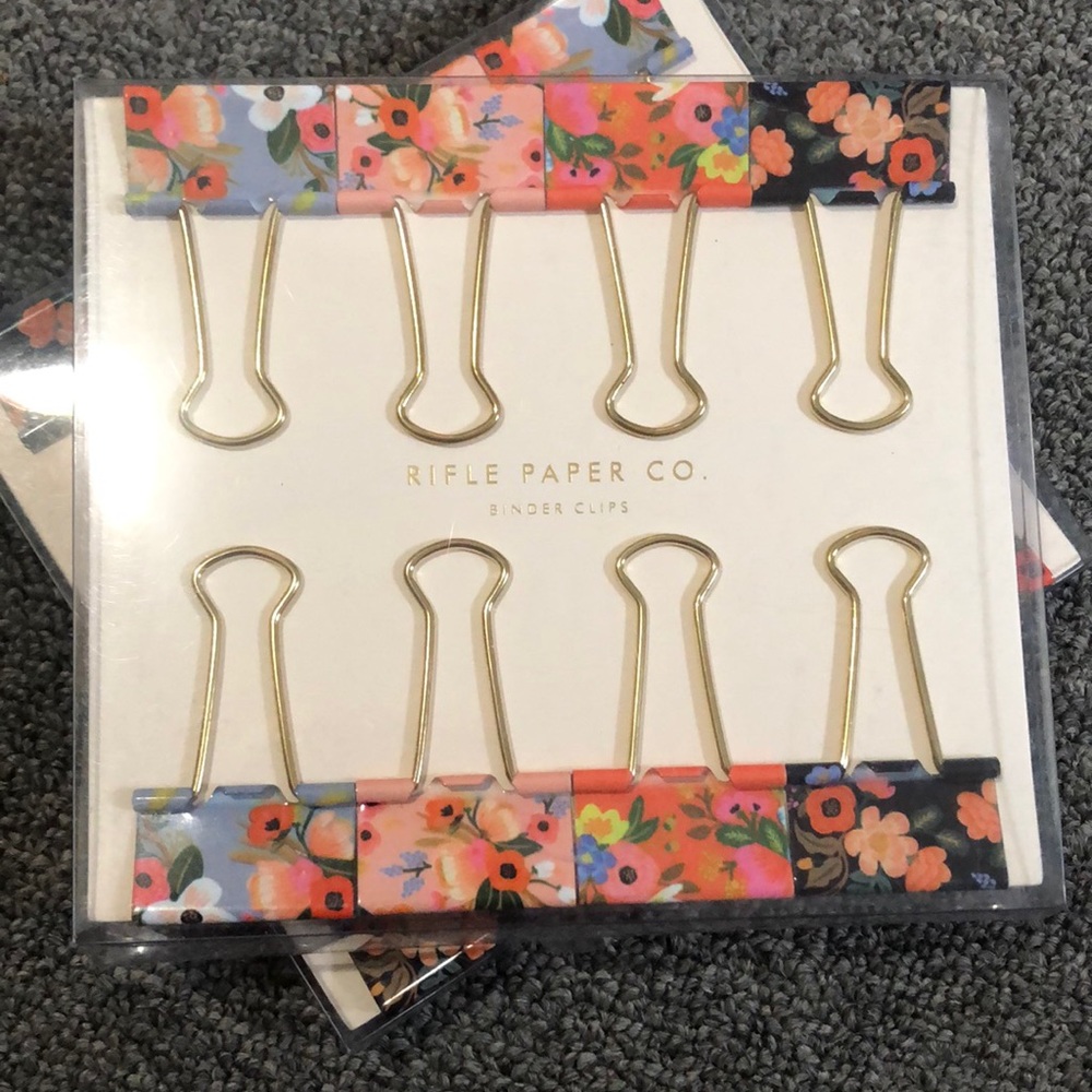 SUPER CUTE FLORAL BINDER CLIPS Rifle Paper Company lot of 2 packs